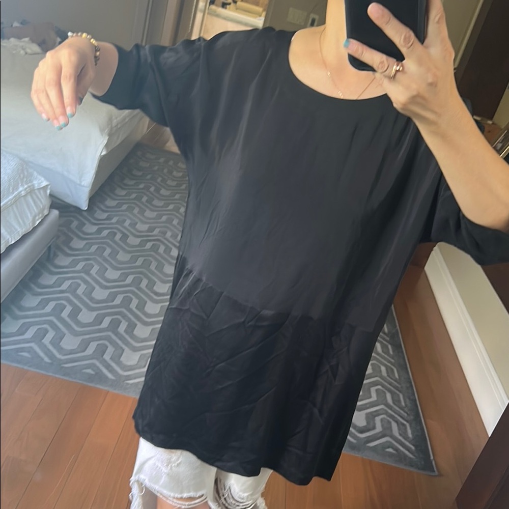 Eileen fisher Black oversized silk  top